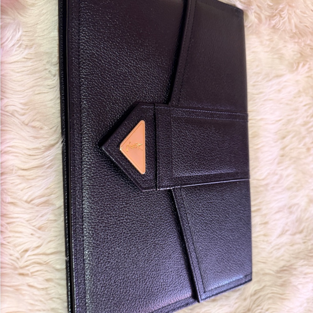 RARE Vintage Yves Saint Laurent YSL Black Leather Envelope Clutch 90’s